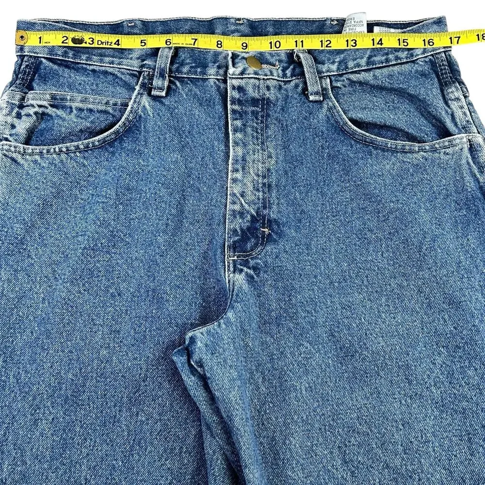 Bulwark FR Men Jeans Size 34 Blue Flame Resistant Carpenter Style Heavy Denim